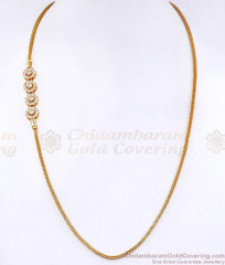 Beautiful Floral Design White Stone Gold Mugappu Thali MCH1969 Beautiful Floral Design White Stone Gold Mugappu Thali MCH1969