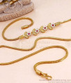 Elegant Ruby White Stone Floral Side Pendant Thali Chain MCH1973 Elegant Ruby White Stone Floral Side Pendant Thali Chain MCH1973
