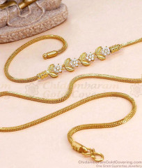 Full White Stone Floral Mugappu Thali Chain For Women MCH1974 Full White Stone Floral Mugappu Thali Chain For Women MCH1974