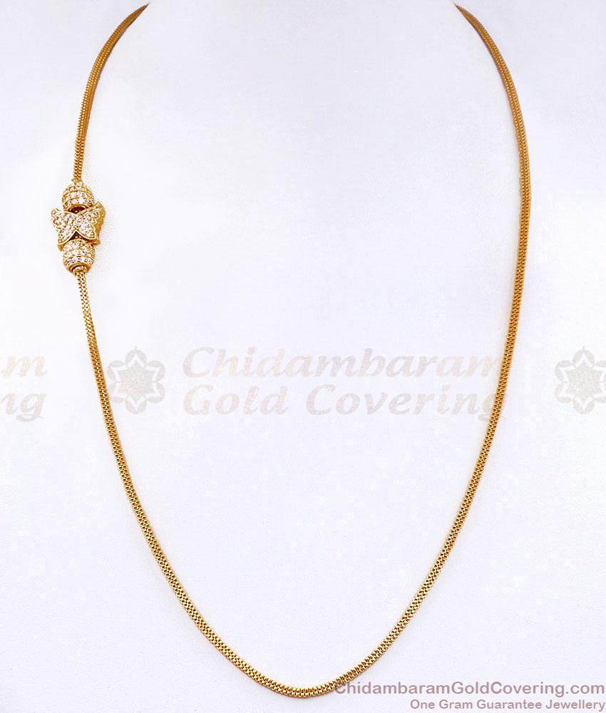 Latest Butterfly Design White Stone Ball Mugappu Chain MCH1975 Latest Butterfly Design White Stone Ball Mugappu Chain MCH1975