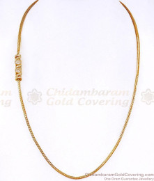 Light Weight 1 Gram Gold Spiral Mugappu Chain With White Stone MCH1977