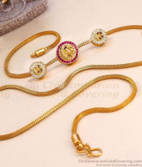 Premium Quality Thin Gold Plated Mugappu Thali Chain Lakshmi Design MCH1980