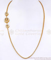 Triple Lakshmi Pendant White Stone Gold Mugappu Chain MCH1981 Triple Lakshmi Pendant White Stone Gold Mugappu Chain MCH1981