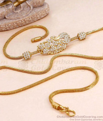 High Quality White Stone Peacock Ball Mugappu Gold Thali Chain MCH1982