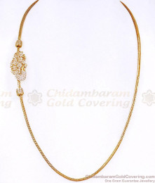 High Quality White Stone Peacock Ball Mugappu Gold Thali Chain MCH1982