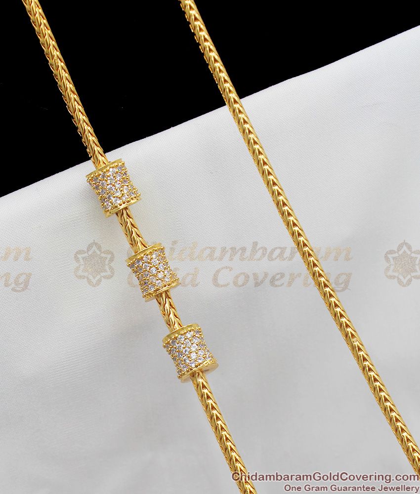 Trendy CZ Zircon White Stone Cylindrical Mugappu Side Pendant At Best offer MCH220 Trendy CZ Zircon White Stone Cylindrical Mugappu Side Pendant At Best offer MCH220