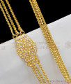 Full White AD Big Impon Three Line Mugappu Chain With Stones Side Pendant Designs MCH236