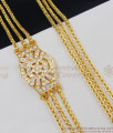 Three Line Full White Stone Impon Gold Finish Mopu Chain For Daily Use MCH237