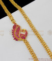 Attractive Ruby Stone Peacock Model Gold Plated Side Pendant Thick Chain Collections MCH243