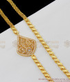 Semi Precious AD White Stone Flower Mugappu Thali Chain Gold Imitation Jewelry Collections MCH250