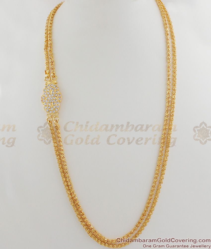 Two Line Impon Gold Mugappu Thali Chain For Womens Traditional Collection MCH268