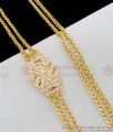 30 Inch Long Impon Full White CZ Stone Gold Mopu Thali Chain For Married Womens Online MCH312-LG