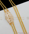 30 Inch Long Full White Gati Stones Two Line Model Gold Finish Mugappu Thali Chain MCH348-LG