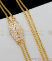 Full White Gati Stones Two Line Model Gold Finish Mugappu Thali Chain MCH348