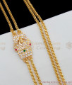 Side Pendant Lakshmi Two Line Mugappu Goduma Chain Designs For Ladies MCH352