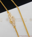 Full AD White Stone Peacock Design Gold Impon Mopu Thali Chain MCH365