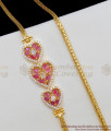 Glittering Heart Model Full Color Stones Gold Plated Side Pendant Chain For Ladies MCH407