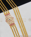 Beautiful Star Design Side Pendant Three Line Multi Stones Mugappu Chain Jewelry MCH412