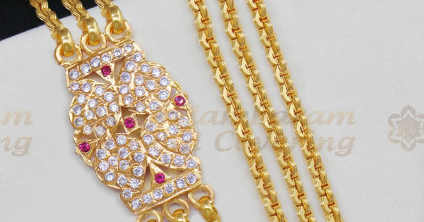 Attractive Full HandCrafted Triple Line Mopu Thali Chain Latest Designs for Daily Use MCH419