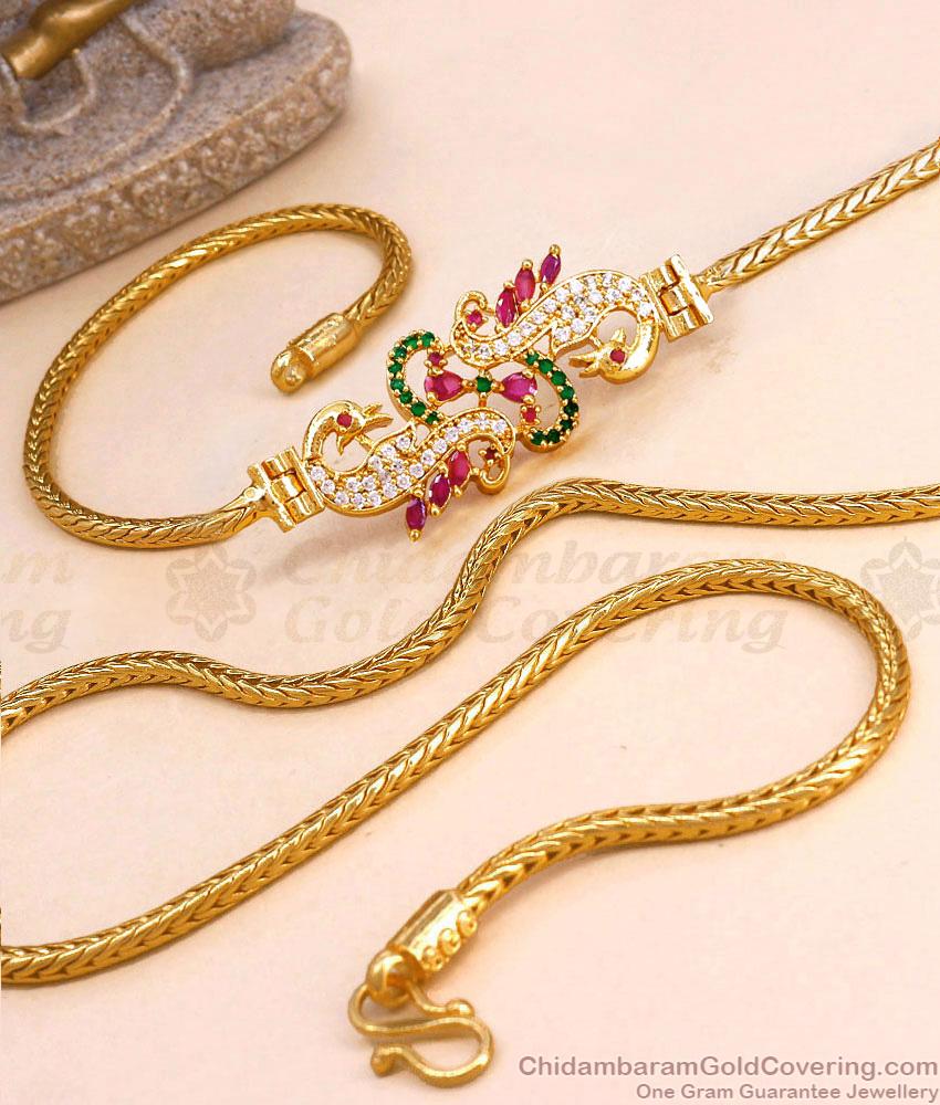 Full AD Set Mugappu Chain With Stones Online Shopping Collections MCH476