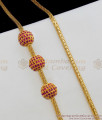 30 inches Glorious Ruby Stone Gold Mugappu Balls Thali Saradu For Married Womens MCH576-LG