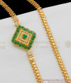  Diamond Shape Emerald White Stone Filled Side Pendant Mopu Thali Chain MCH490