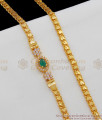 Attractive White Stone With Single Emerald Stone Gold Imitation Mopu Thali Chain For Ladies MCH517 Attractive White Stone With Single Emerald Stone Gold Imitation Mopu Thali Chain For Ladies MCH517