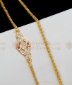 Women Attractive Daily Use Design Ruby White Stone Side Pendant Mugappu Chain MCH535