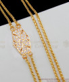 New Married Women Favorite Gold Impon Double Layer White Stone Mugappu Chain MCH601