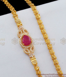 Luxury High On Fashion Gold Side Pendant Chain With Ad Stones And Big Ruby Crystal MCH612 Luxury High On Fashion Gold Side Pendant Chain With Ad Stones And Big Ruby Crystal MCH612