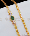 Fascinating Gold Plated Side Pendant Chain With Emerald Crystal And CZ Stones Fancy Design MCH629