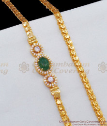Fascinating Gold Plated Side Pendant Chain With Emerald Crystal And CZ Stones Fancy Design MCH629 Fascinating Gold Plated Side Pendant Chain With Emerald Crystal And CZ Stones Fancy Design MCH629
