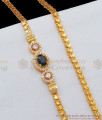Elegant Gold Plated Side Pendant Chain With Black Crystal And CZ Stones Fancy Design MCH630