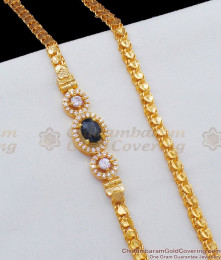 Elegant Gold Plated Side Pendant Chain With Black Crystal And CZ Stones Fancy Design MCH630 Elegant Gold Plated Side Pendant Chain With Black Crystal And CZ Stones Fancy Design MCH630