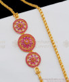 Latest Ruby Mugappu Side Pendant Thali Chain for Regular Wear MCH639