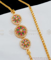 Gold Mugappu Multi Stone Side Pendant Thali Chain for Regular Wear MCH640