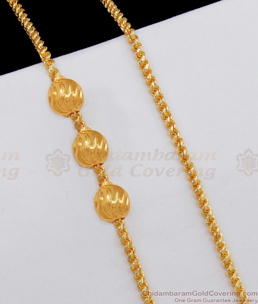 Gold Plated Regular Wear C Cut Plain Ball Mugappu Thali Kodi New Arrival MCH652