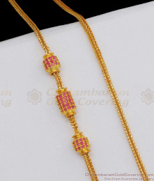 Elegant Ruby Stone Cylinder Design Gold Mugappu Thali Chain Gold Plated Jewelry MCH700 Elegant Ruby Stone Cylinder Design Gold Mugappu Thali Chain Gold Plated Jewelry MCH700