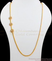 Sparkling White Stone Flower Design Gold Mugappu Thali Chain Gold Plated Jewelry MCH701 Sparkling White Stone Flower Design Gold Mugappu Thali Chain Gold Plated Jewelry MCH701