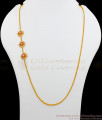 Ruby And White Stone Flower Design Gold Mugappu Thali Chain Gold Plated Jewelry MCH702
