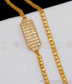 Heart Design Single Line Gold Mugappu Chain AD White Impon Side Pendent MCH726