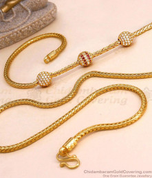 Ruby And White Ball Gold Mugappu Thali Saradu For Married Women MCH778