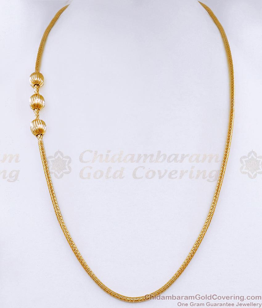 Three Plain Gold Mugappu Ball Thali Saradu For Married Women MCH779