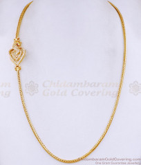 New Arrival White Stone Peacock Gold Mugappu Chain MCH855