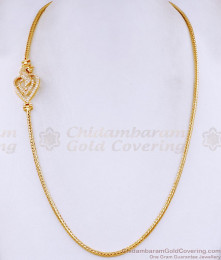 New Arrival White Stone Peacock Gold Mugappu Chain MCH855