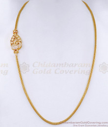 Stylish AD White Stone Gold Mugappu Chain MCH871