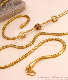 Two White Horizontal Balls Model Mugappu Chaiin Married Womens MCH928