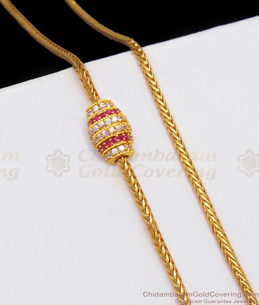 Latest Cylindrical Shaped Multi Stone Side Pendant Mopu Chain MCH1001