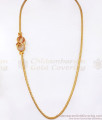 Trendy Gold plated Side Pendant Ruby White Stone Mugappu Chain MCH1061