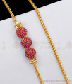 Stylish One Gram Gold Mugappu Chain With Ruby Stone MCH1062